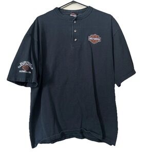 VTG Harley Davidson Killer Creek Roswell, GA Collarless Short Sleeve Shirt XL